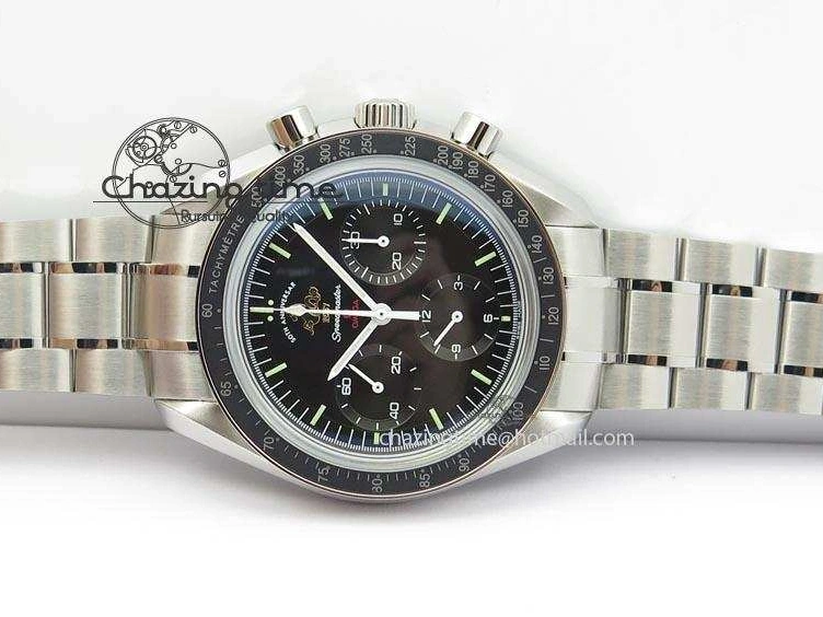 0516 Refined Speedmaster 50th Anniversary Black Dial On SS Bracelet 8232